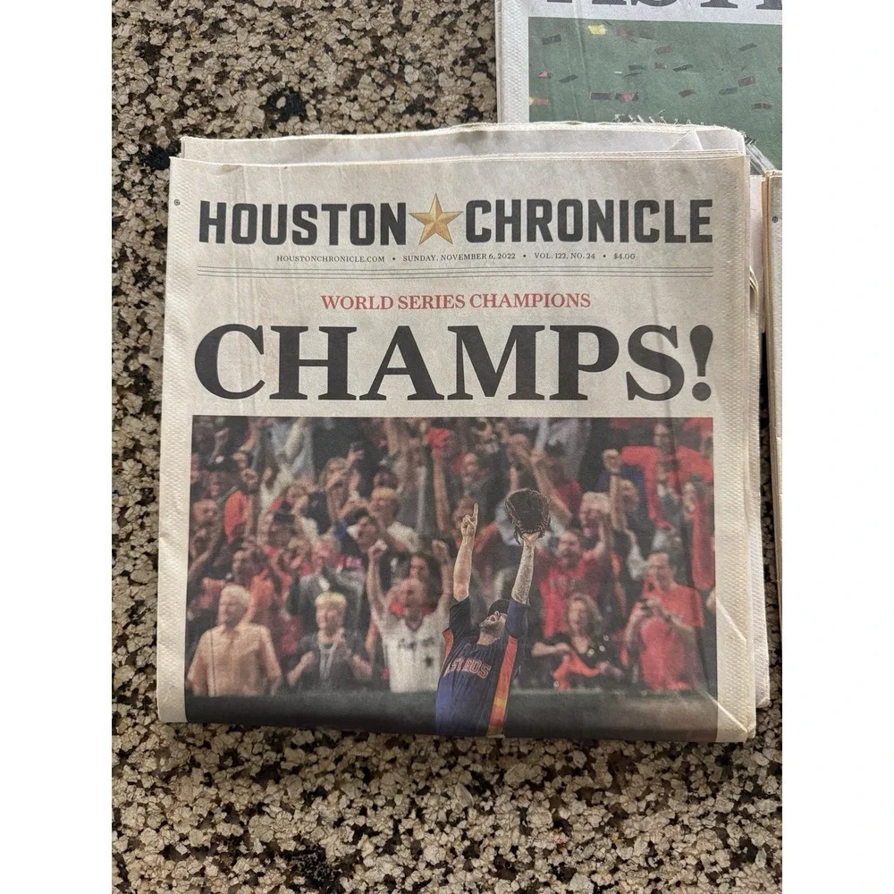 Complete 3 Set 2022 World Series Houston Astros Houston Chronicle Newspapers ❤️✅